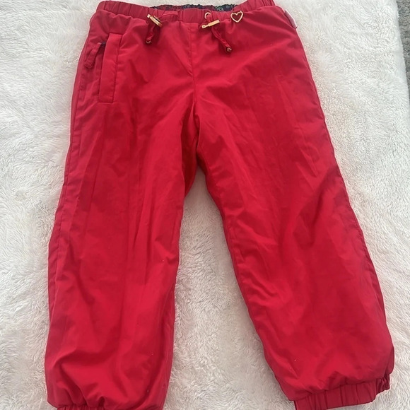 Obermeyer Girls M 4/5 Pattern reversible to Red ski snowboard pants, play EUC - Picture 10 of 11